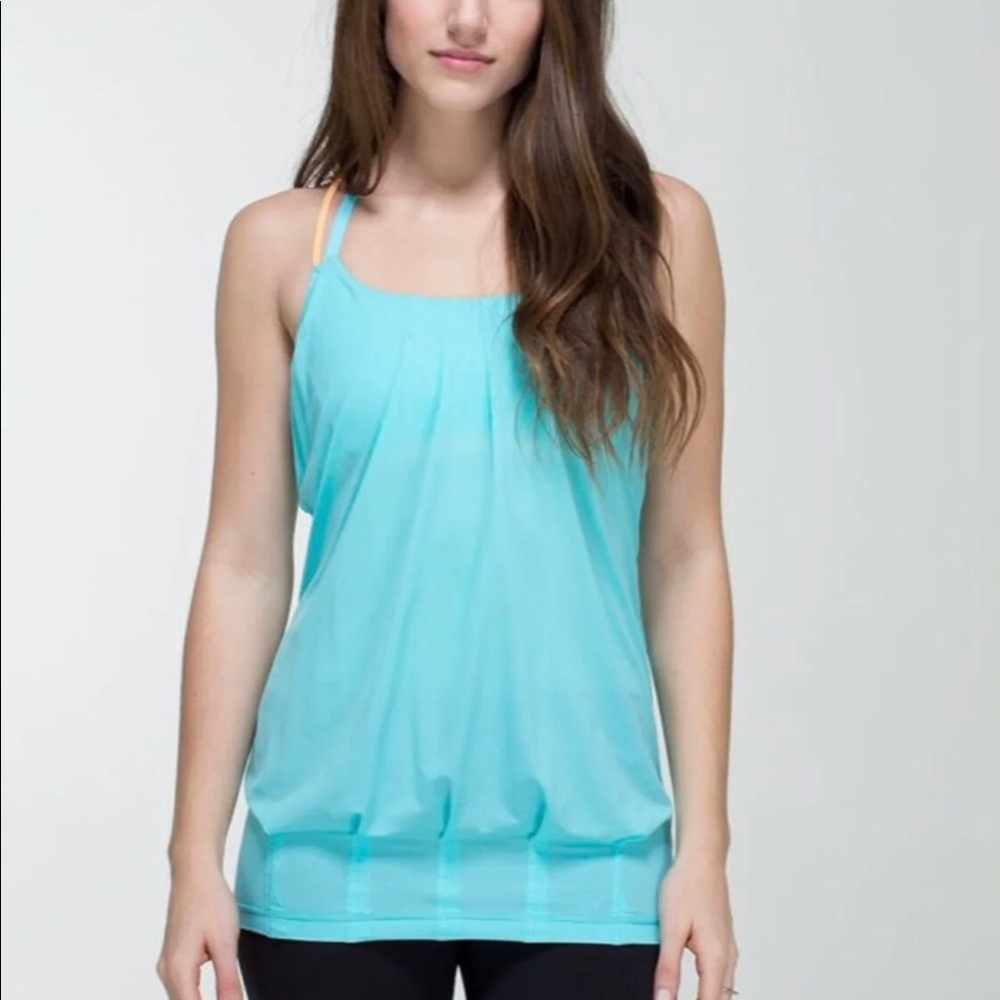 Lululemon Flow & Go Tank Blue & Orange 6